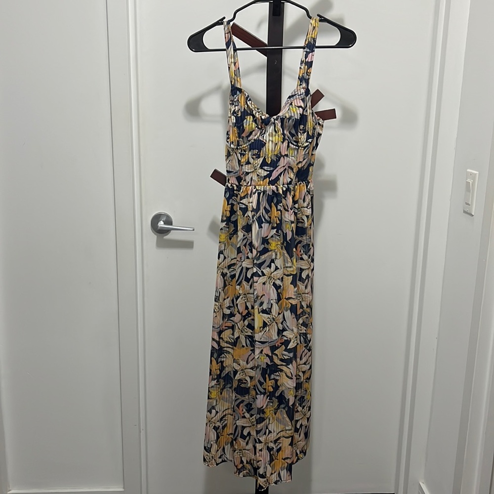 Fun, floral mid length dress